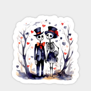 Happy Halloween: Halloween Skeletons in Love 2 Sticker